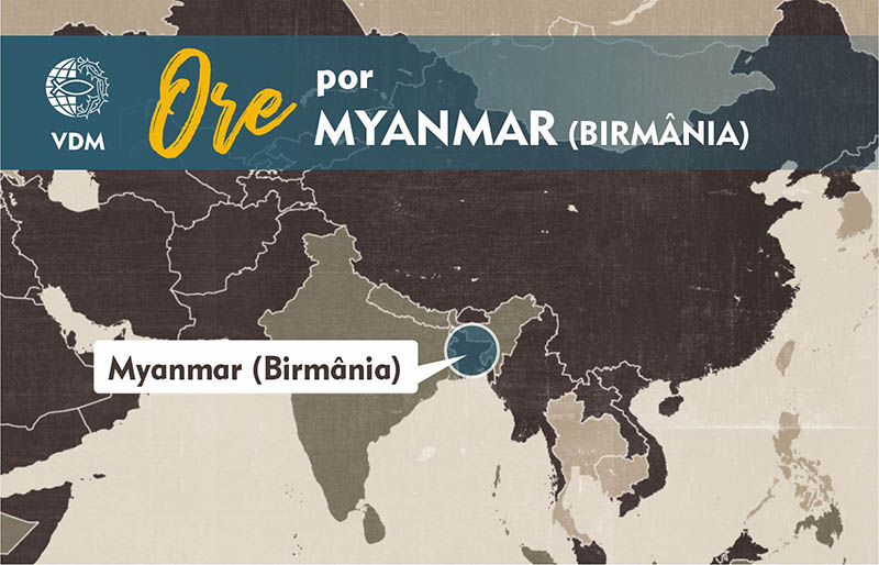 Localização no mapa de Myanmar (Birmânia)